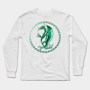 Green Celtic Dragon Long Sleeve T-Shirt